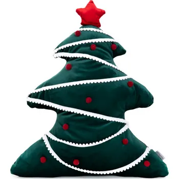 Polštář Vánoční polštář s výplní | MEDBY | ve tvaru vánočního stromku | 38x43 cm | 866093