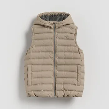 Chlapecká bunda Reserved - Prošívaná vesta s kapucí - béžová - 816ET-08X - 816ET-08X-170