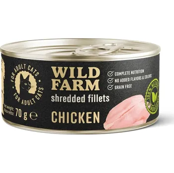 Krmivo pro kočku WILD FARM Fillets Chicken 70g - mokré krmivo pro kočky ve vývaru bez obilovin