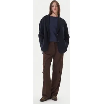 Dámský kabát ViCOLO Vlněný kabát TF0005 Tmavomodrá Regular Fit M