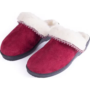 Dámské pantofle Vlnka Dámské pantofle na klínku s ovčí vlnou červená velikost obuv dospělí 37