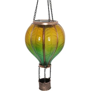 Závěsný, zelený balón 46,5 cm, LED / solární