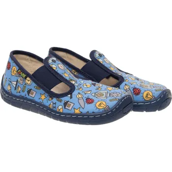 Chlapecké bačkory Fare Dětské papuče Barefoot 5101404 modré 2025 Velikost: 25