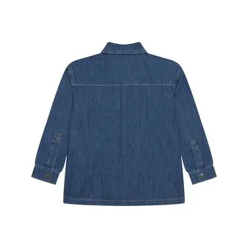 Dámská košile United Colors Of Benetton džínová košile 5AD6CQ04C Modrá Oversize 168