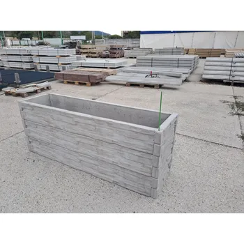 Vyvýšený záhon Barigadi Vyvýšený záhon betonový 200x50 cm, výška 75 cm, vzor štípaný kámen, hnědá