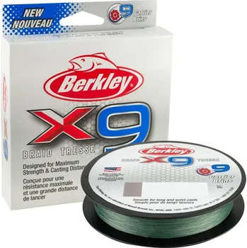 Berkley Splétaná Šňůra X9 Low Vis Green 300 m - 0,10 mm 9 kg
