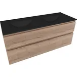 Koupelnová skříňka 2 zásuvková s umyvadlem Naturel Savona 118x53x44,8 cm dub Halifax mat SAVONA2120DHC