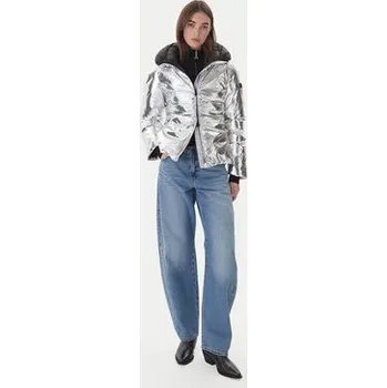 Pánská bunda PINKO Zimní bunda 106019 A2ZD I17 Stříbrná Regular Fit 40