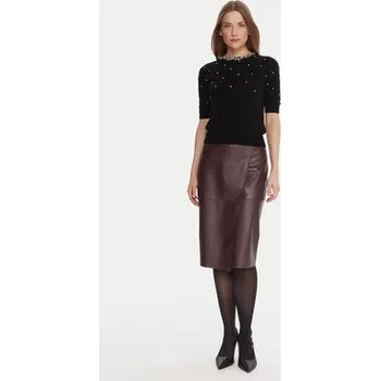 Dámská sukně KAOS Sukně z imitace kůže RI1LE012 Bordó Regular Fit 38