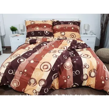 Povlečení TOTÁLNÍ MASAKR CEN! Luxusní francouzské bavlněné povlečení DELUXE DUO 200×220 cm – BUBLINY - HNĚDÉ