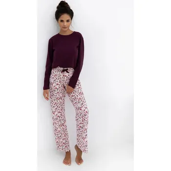 Dámská móda Sensis pyžamo dámské Heidi - bordová, XL (Dámské pyžamo dlouhé)