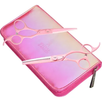 Kadeřnické nůžky Sada kadeřnických nůžek 5,75" a efilačních nůžek 6,35" Olivia Garden SilkCut ThinkPink Edition 2025 (ID1906) + dárek zdarma