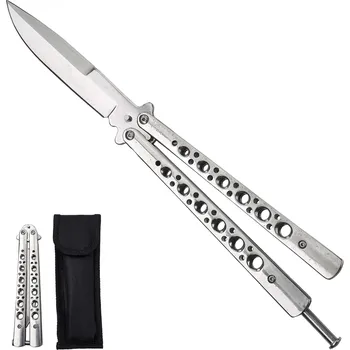kapesní nůž X Ostrý balisong "SILVER FANG" s pouzdrem