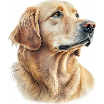 Textilní nažehlovací páska Dante Nažehlovačka Zlatý retrívr - 5 x 6 cm