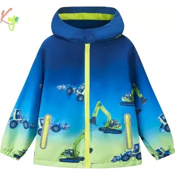 Chlapecká bunda Chlapecká jarní a podzimní bunda Kugo B3002 modrá s bargy (Chlapecká šusťáková bunda s flísem)