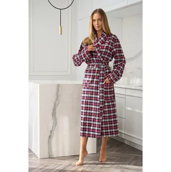 Dámské oblečení L&L župan dámský 2511 - červená, L (Bavlněný župan dámský)