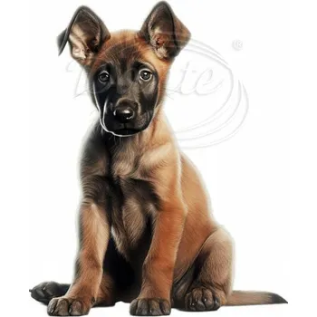 Textilní nažehlovací páska Dante Nažehlovačka Belgický malinois štěně - 10 x 12 cm