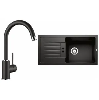 Granitový dřez Blanco Set 11-D 25 Favum XL 6 S Černá + Mida Černá