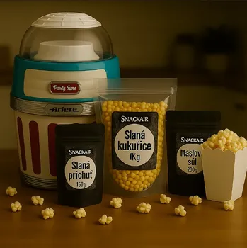 Popkornovač Popcorn Hot Air výhodný set Retro