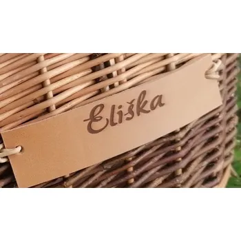 Nákupní košík Personalizovaný kožený štítek