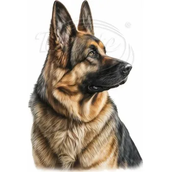 Textilní nažehlovací páska Dante Nažehlovačka Německý ovčák - 8 x 12 cm