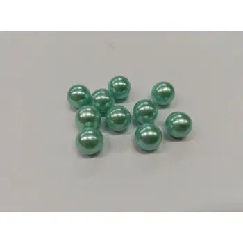Dětské navlékací korálky Dekorační voskové perly bez dírek 10mm - tyrkysová - 10ks