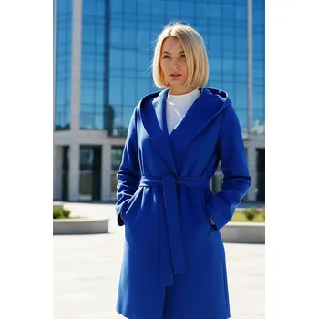 Glara Delší dámský kabát s kapucí 400174