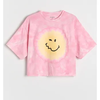 Dívčí tričko Reserved - Krátké tričko SmileyWorld® - vícebarevná - 895EA-MLC - 895EA-MLC-U14