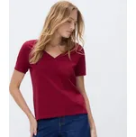 Reserved - Tričko střihu regular s výstřihem do V - červená - 399FS-33X - 399FS-33X-S