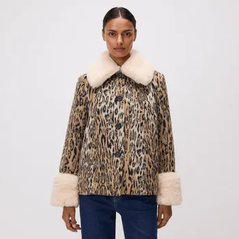 Reserved - Bunda s žakárovým leopardím vzorem - vícebarevná - 051HV-MLC - 051HV-MLC-S