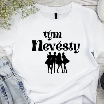 Dámské tričko Dámské tričko - Tým nevěsty Barva: Růžová, Velikost: 3XL