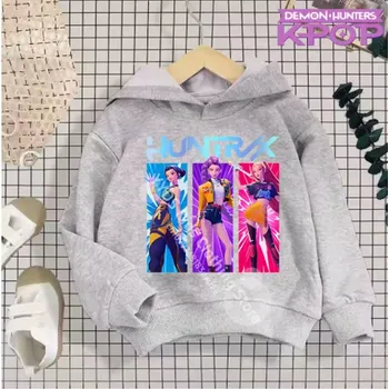 Chlapecký svetr KPop Demon Hunters (Lovkyně démonů) KPop Demon Hunters dětská mikina s potiskem (Huntrix) - mix barev Barva: šedá (7), Velikost: 150