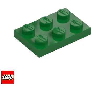Stavebnice LEGO LEGO® Dílky LEGO Podložka 2x3 / 3021 Barva: Zelená 3021