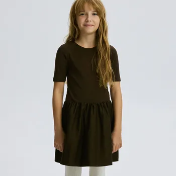 Dívčí šaty Reserved - Šaty z kombinovaných materiálů - hnědá - 258FW-88X - 258FW-88X-116