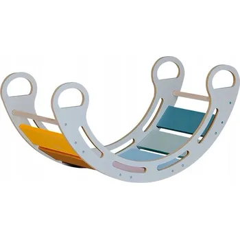 Dětská houpačka Montessori houpačka - bílá s barevnými příčkami