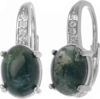 Šperk Argento 67228 Stříbrné náušnice - přírodní kámen indický achát