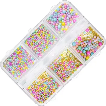 Sada barevných bujónových kuliček na nehty v praktickém pouzdře