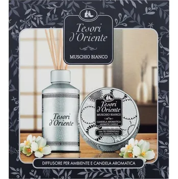 Aroma difuzér Tesori d'Oriente dárková kazeta difuzér + svíčka Muschio Bianco