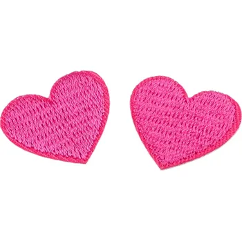 Nažehlovačka Srdíčko pink (Vyšívaná nažehlovačka srdíčko)