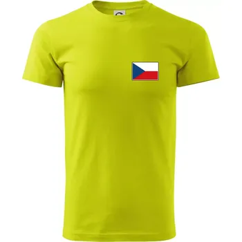 Česká republika - Vlajka malá - Klasické pánské triko vyšší gramáže - 4XL ( Limetková )
