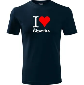 Chlapecké tričko Tmavě modré dětské tričko I love Šiperka - dárek pro malého pejskaře / pejskařku - barva tmavě modrá - velikost 4roky