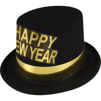 Rappa Klobouk černý Happy New Year