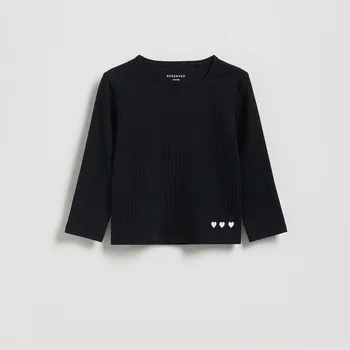 Reserved - Tričko z žebrovaného úpletu - černý - 419FT-99X - 419FT-99X-92