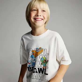 Dětská móda Reserved - Tričko s potiskem Brawl Stars - krémová - 993FG-01X - 993FG-01X-146