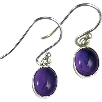 Náušnice VIORA, stříbrné náušnice, ametyst, Ag 925/1000