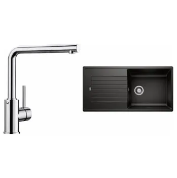 Granitový dřez Blanco Set 12-C 25 Zia XL 6 S Černá + Mila Chrom