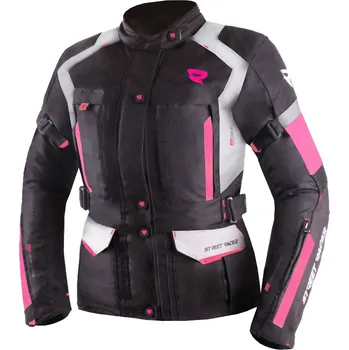 Moto oblečení Dámská bunda na motorku Street Racer Hilax černo-šedo-růžová 2XL