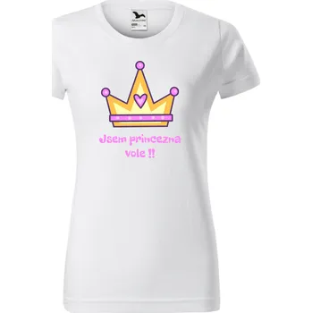 Dámské tričko Dámské tričko - Jsem princezna vole Barva: Bílá, Velikost: S, Střih: Dámské