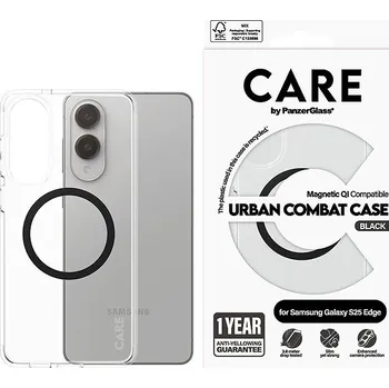 Pouzdro na mobilní telefon PanzerGlass CARE kryt Samsung Galaxy S25 Edge Urban čirý/černý QI
