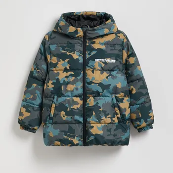 Chlapecká bunda Reserved - Bunda s&nbsp;kapucí - tmavě zelená - 375DF-79X - 375DF-79X-134